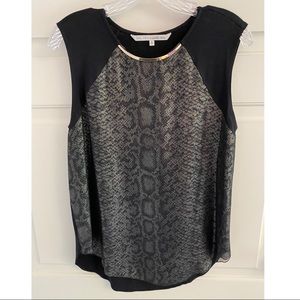 RACHEL Rachel Roy Metallic Snakeskin Top